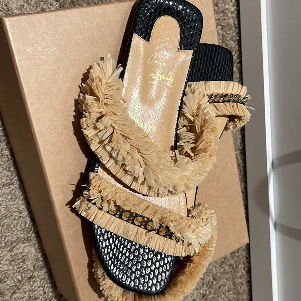 Christian Louboutin raffia spike Sandals